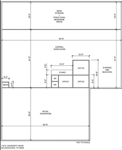 716 N University Dr, Nacogdoches, TX à louer - Plan d’étage - Image 2 de 5