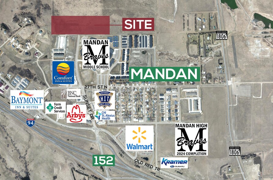31st St NW & Sunset Drive, Mandan, ND à vendre - Aérien - Image 1 de 2