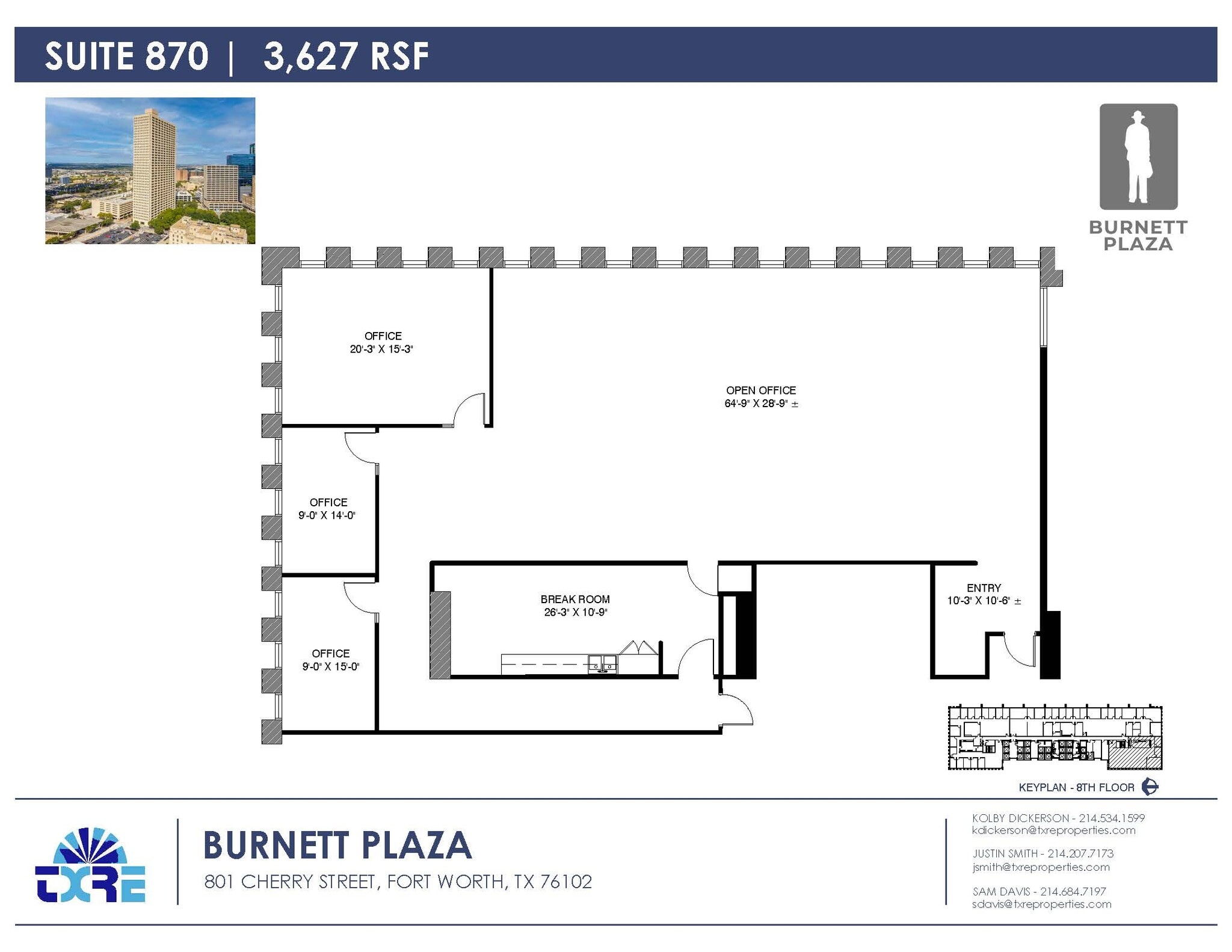 801 Cherry St, Fort Worth, TX for lease Floor Plan- Image 1 of 2