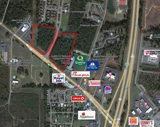 10 acres Sam Nunn Blvd., Perry, GA à vendre - Aérien - Image 2 de 2