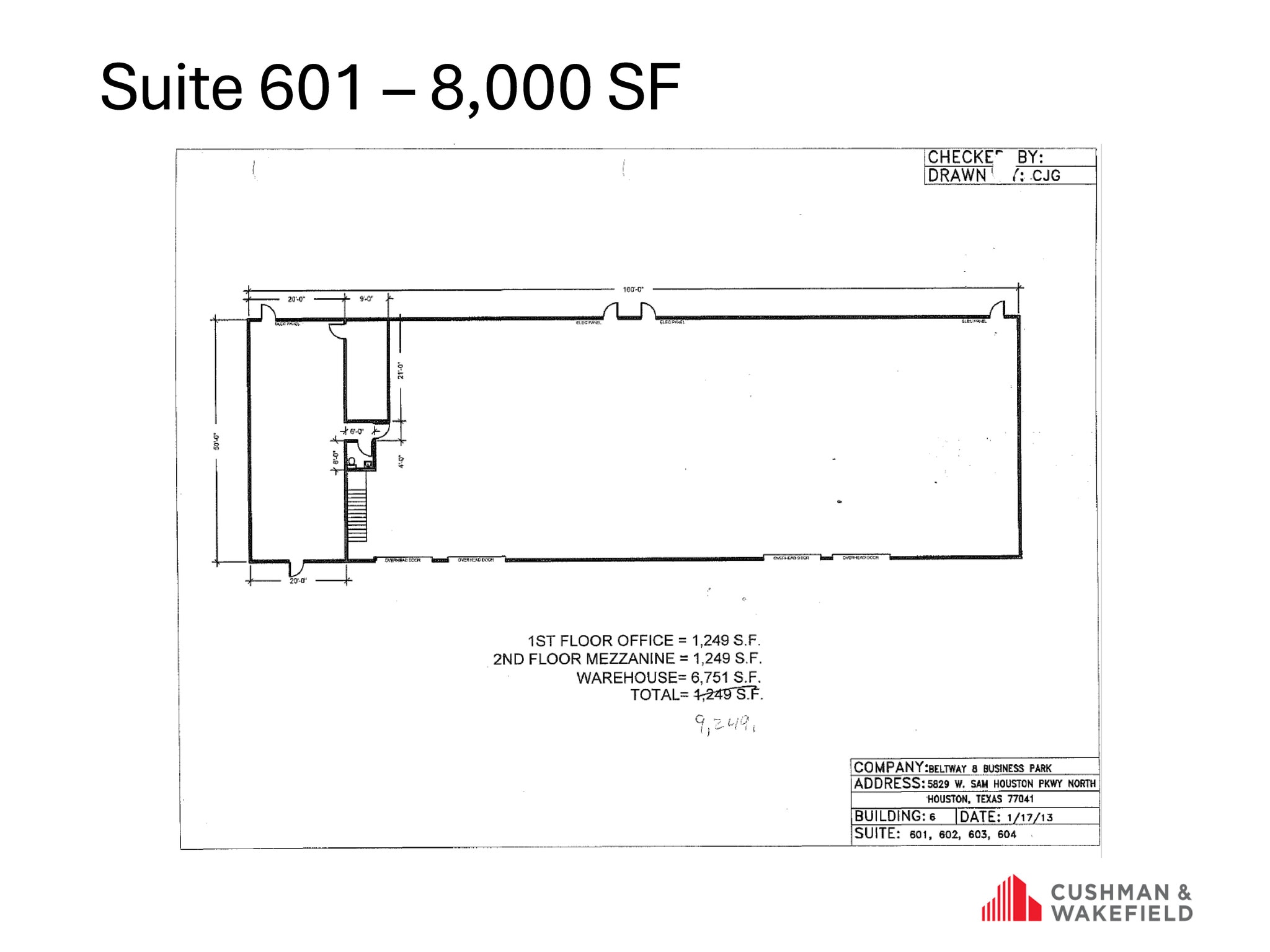 5829 W Sam Houston Pky N, Houston, TX à louer Plan d’étage- Image 1 de 1