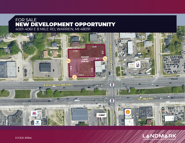 More details for 4001-4061 E 8 Mile Rd, Warren, MI - Land for Sale