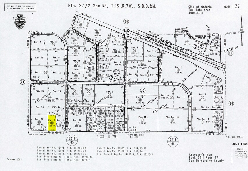 2755 E Philadelphia St, Ontario, CA à louer - Plan cadastral - Image 2 de 4