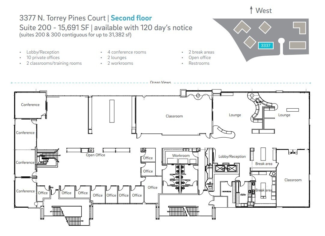 3333 N Torrey Pines Ct, La Jolla, CA for lease Floor Plan- Image 1 of 8