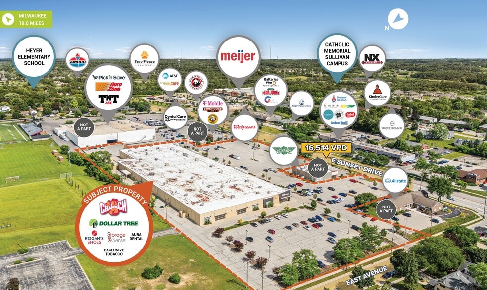 120 E Sunset Dr, Waukesha, WI for sale - Aerial - Image 2 of 4