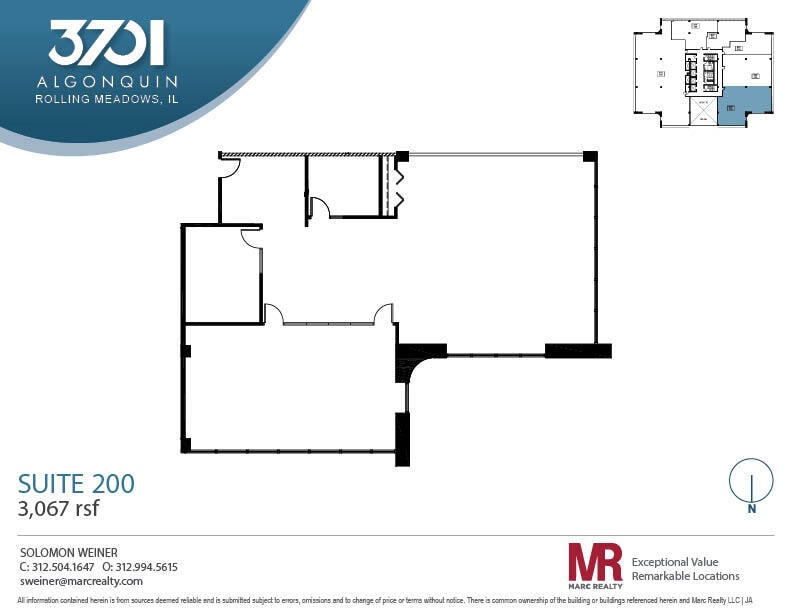 3701 Algonquin Rd, Rolling Meadows, IL à louer Plan d’étage- Image 1 de 4
