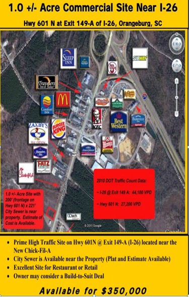 Highway 601, Orangeburg, SC à vendre - Plan de site - Image 1 de 1