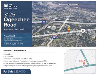 Plus de détails pour 3125 Ogeechee Rd, Savannah, GA - Terrain à vendre