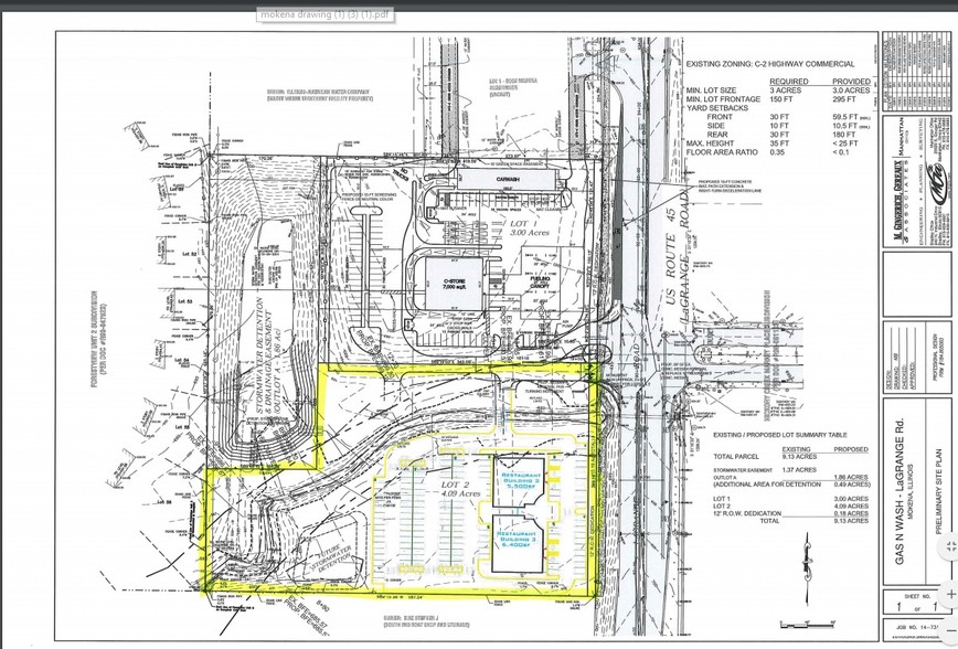 199th Street &LaGrange Rd, Mokena, IL à vendre - Plan de site - Image 2 de 2