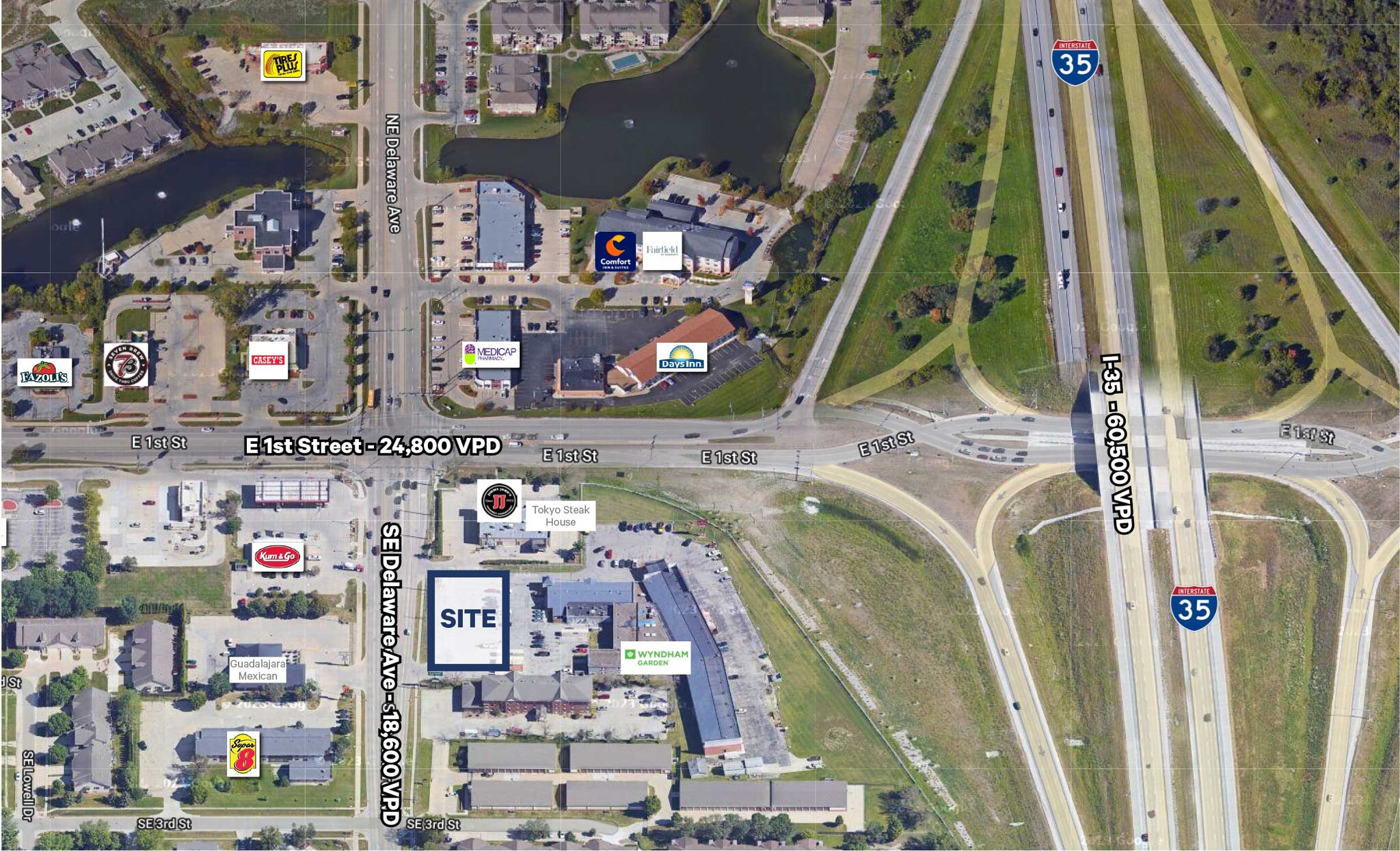 SE Delaware Ave & East 1st St., Ankeny, IA for lease Aerial- Image 1 of 3