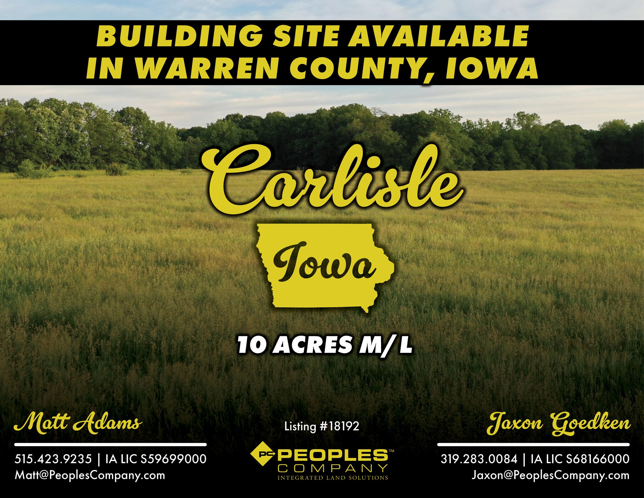 Dubuque Street & 170th Avenue, Carlisle, IA for sale Building Photo- Image 1 of 1