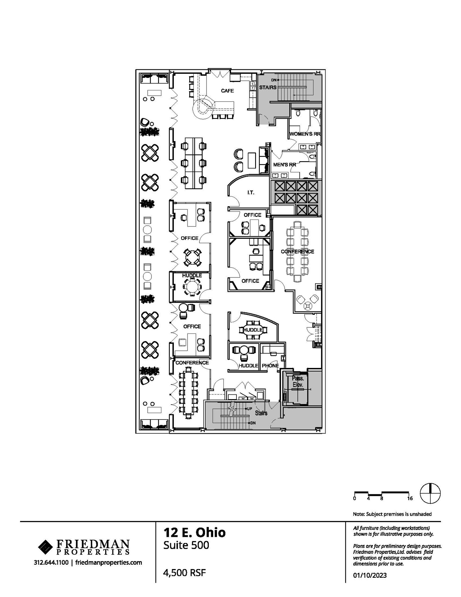 12 E Ohio St, Chicago, IL à louer Plan d’étage- Image 1 de 2