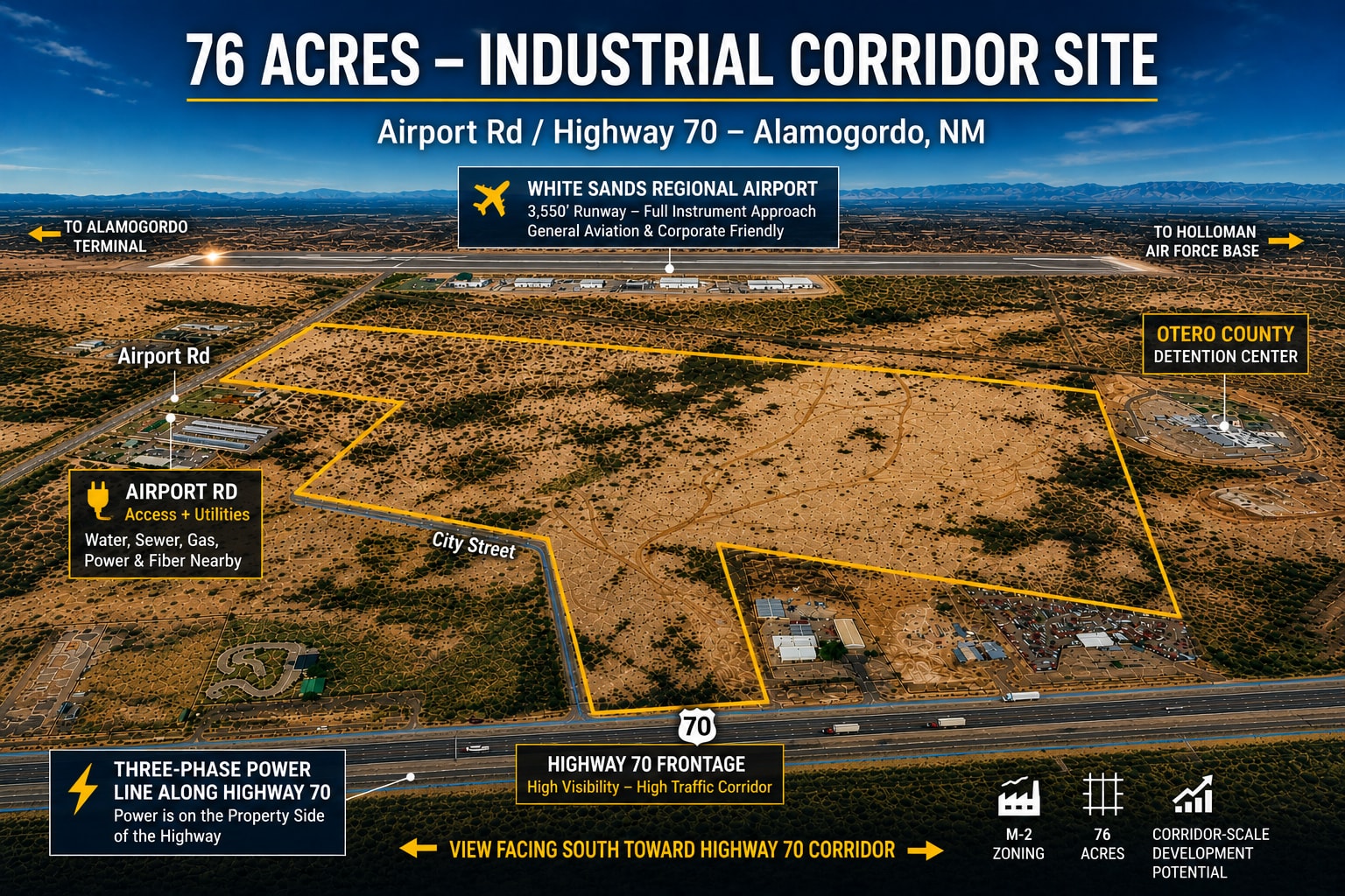 Hwy 70 Frontage w/dual access on Airport Rd, Alamogordo, NM for sale Building Photo- Image 1 of 15