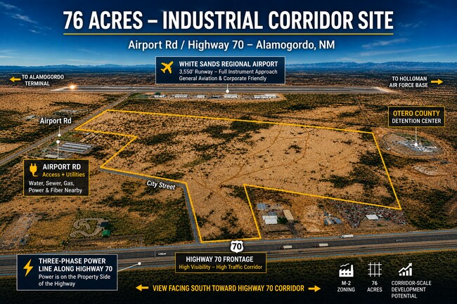 More details for Hwy 70 Frontage w/dual access on Airport Rd, Alamogordo, NM - Land for Sale