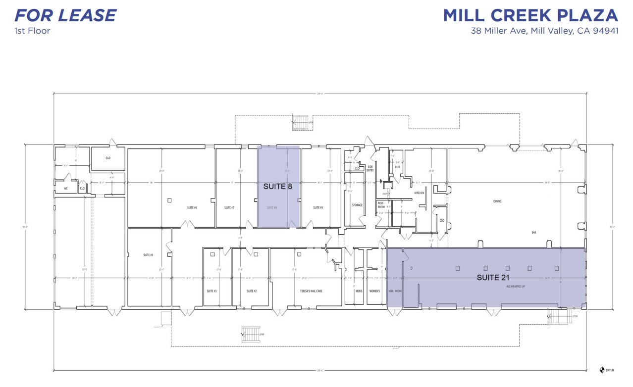 38 Miller Ave, Mill Valley, CA à louer Plan d’étage- Image 1 de 1