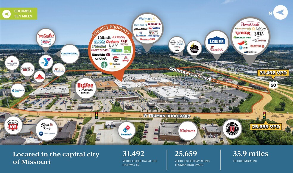 3600 Country Club Dr, Jefferson City, MO à vendre - Aérien - Image 2 de 6