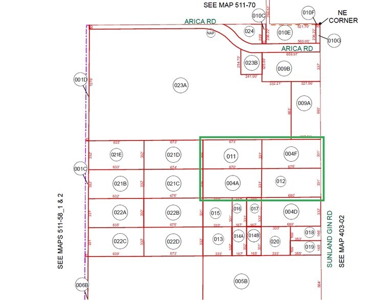 Sunland Gin Rd & Arica Vacant Land portefeuille de 4 propriétés à vendre sur LoopNet.ca - Plan cadastral - Image 2 de 2