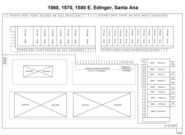 1580 E Edinger Ave, Santa Ana, CA à louer - Plan de site - Image 3 de 3