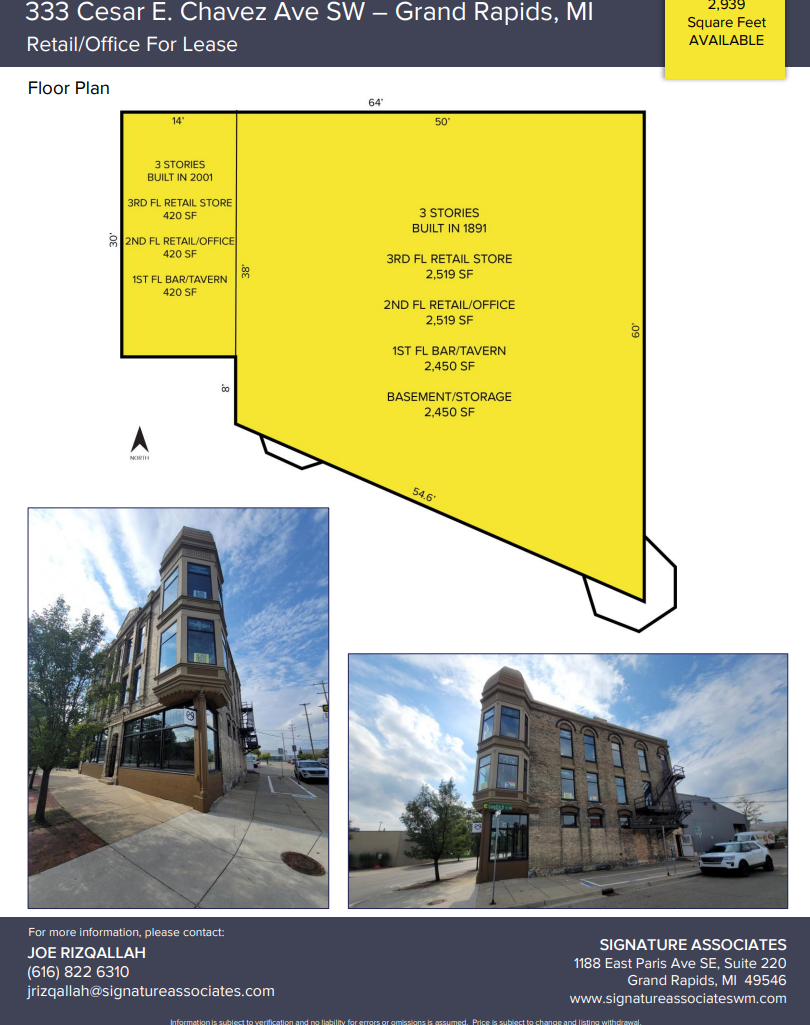 333 Cesar E Chavez Ave SW, Grand Rapids, MI for lease Floor Plan- Image 1 of 1