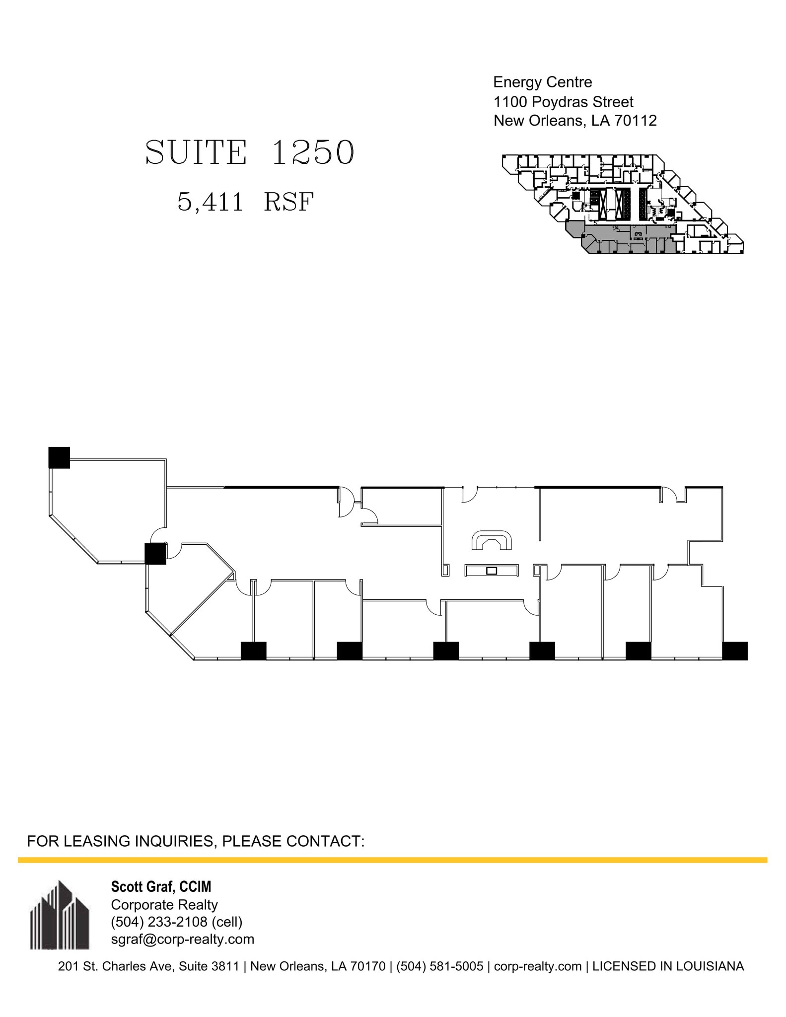 1100 Poydras St, New Orleans, LA à louer Plan de site- Image 1 de 1