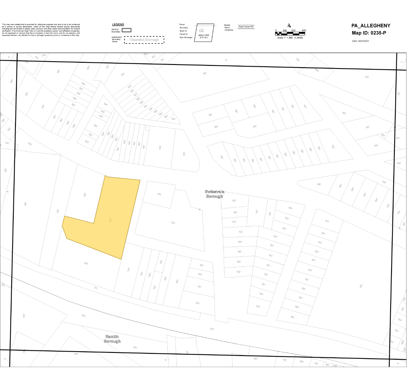 2540 Woodstock Ave, Pittsburgh, PA for sale Plat Map- Image 1 of 2