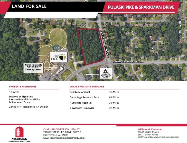 Pulaski Pike And Sparkman Dr, Huntsville, AL à vendre - Aérien - Image 1 de 3