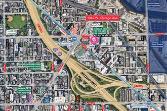 1058-1062 W Chicago Ave, Chicago, IL - Aerial map view