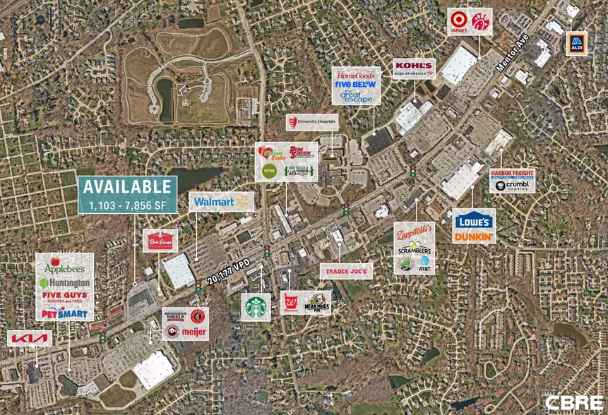 9201-9216 Mentor Ave, Mentor, OH for lease - Aerial - Image 2 of 3