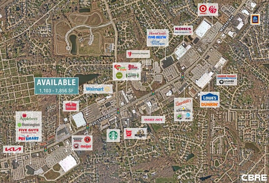 9201-9216 Mentor Ave, Mentor, OH à louer - Aérien - Image 2 de 3