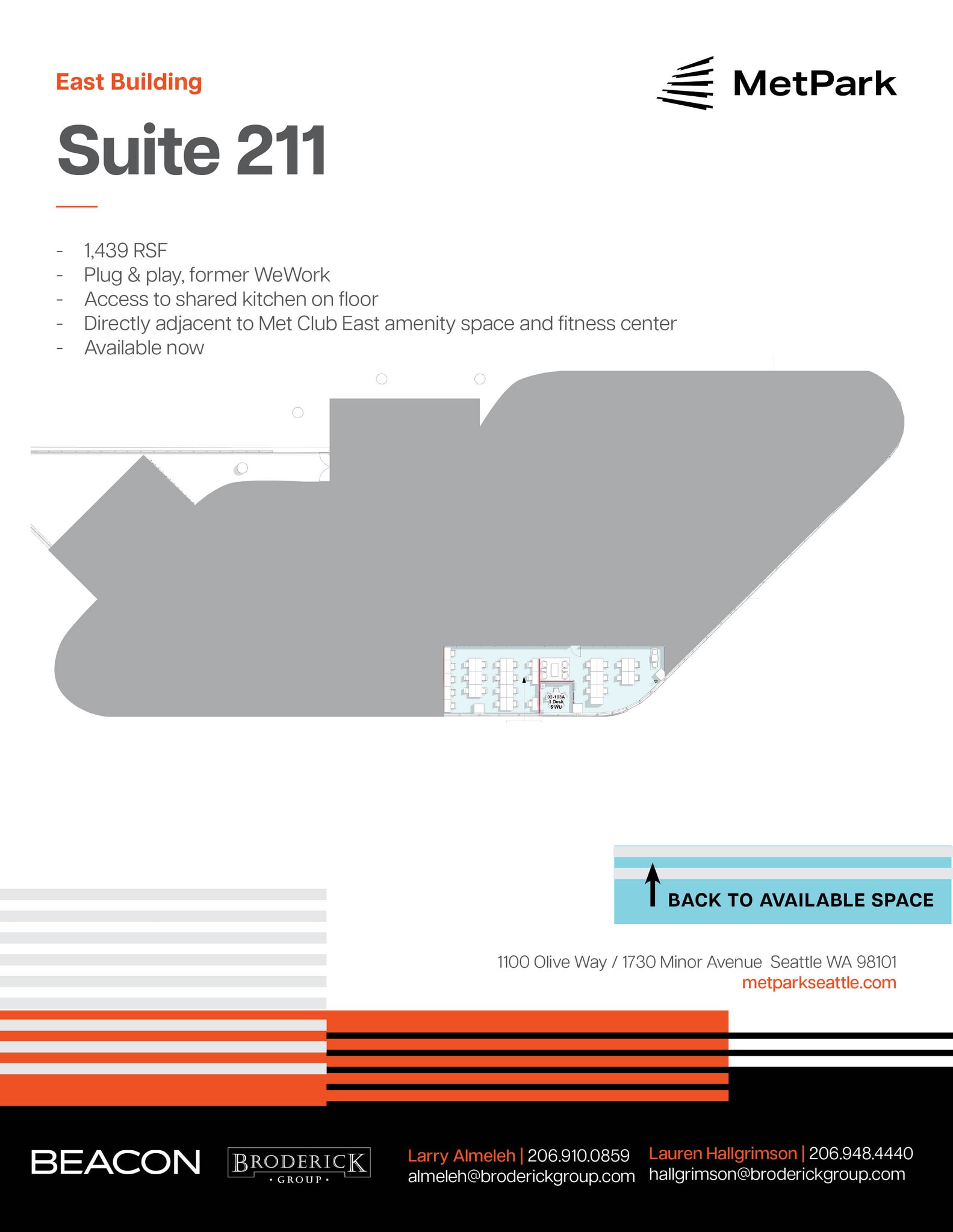 1100 Olive Way, Seattle, WA à louer Plan d’étage- Image 1 de 1