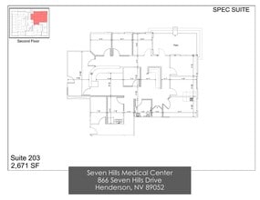 870 Seven Hills Dr, Henderson, NV à louer Plan d’étage- Image 1 de 1