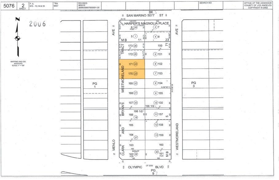 946-950 Menlo Ave, Los Angeles, CA à vendre - Plan cadastral - Image 1 de 2