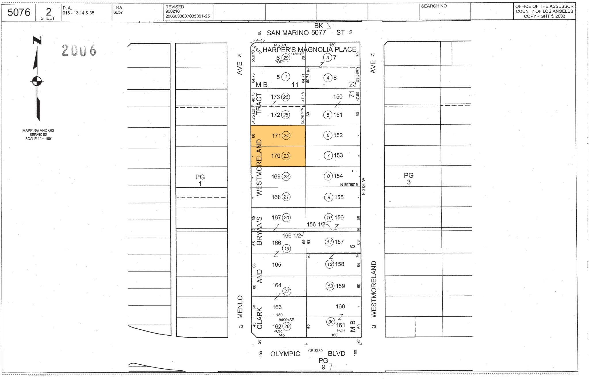 946-950 Menlo Ave, Los Angeles, CA for sale Plat Map- Image 1 of 3