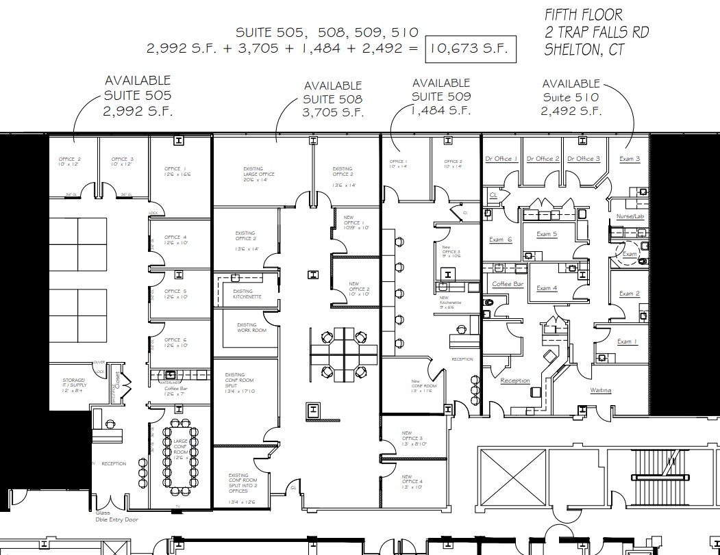 2 Trap Falls Rd, Shelton, CT à louer Plan d’étage- Image 1 de 2