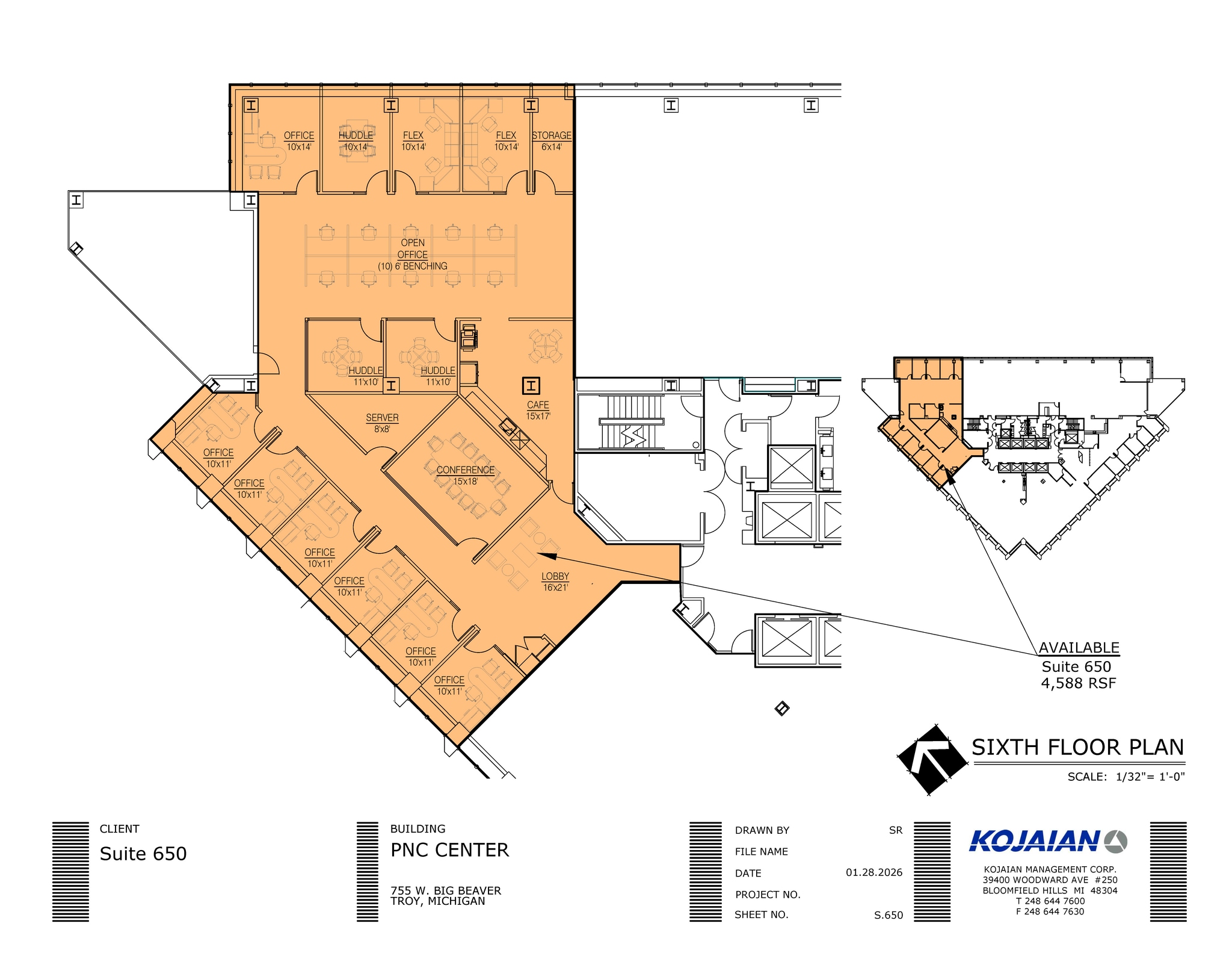 755 W Big Beaver Rd, Troy, MI à louer Plan d’étage- Image 1 de 1