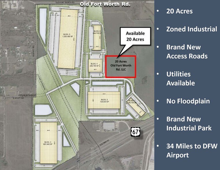 Ward Rd, Midlothian, TX à vendre - Aérien - Image 2 de 6