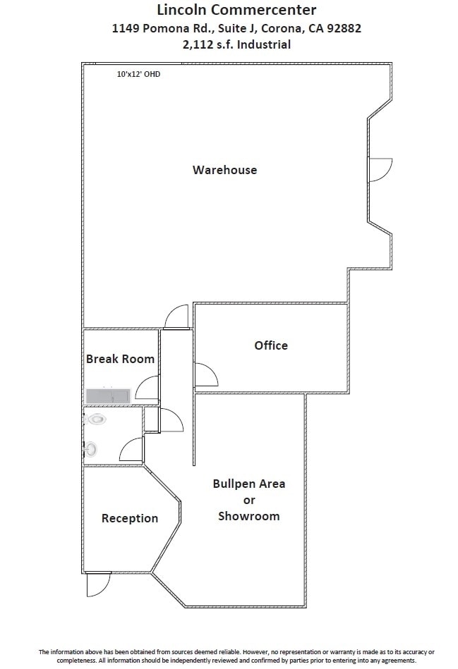 1141 W Pomona Rd, Corona, CA for lease Floor Plan- Image 1 of 1