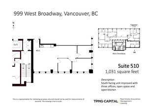 999 W Broadway, Vancouver, BC à louer Plan de site- Image 1 de 1