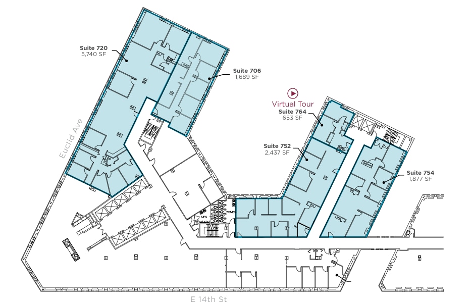 1400-1422 Euclid Ave, Cleveland, OH à louer Plan d’étage- Image 1 de 1