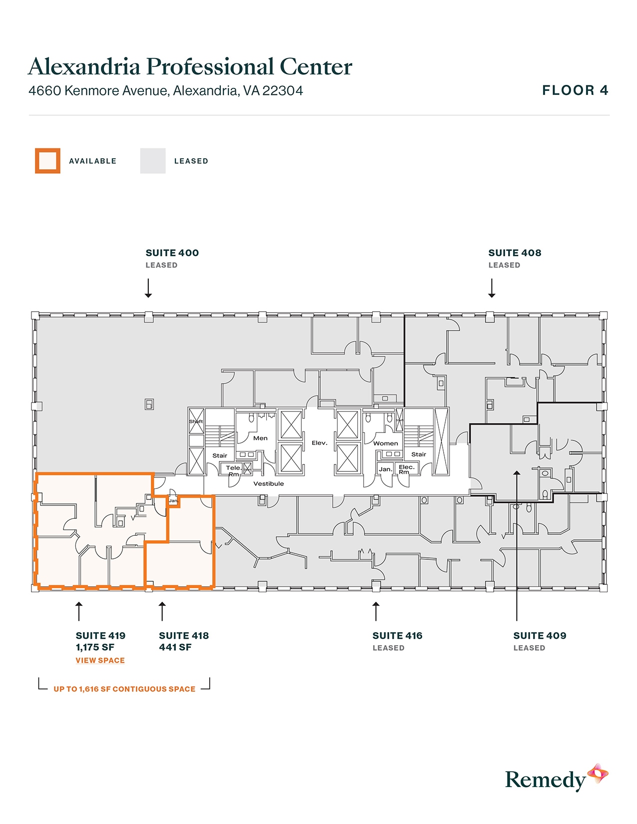 4660 Kenmore Ave, Alexandria, VA à louer Plan d’étage- Image 1 de 1