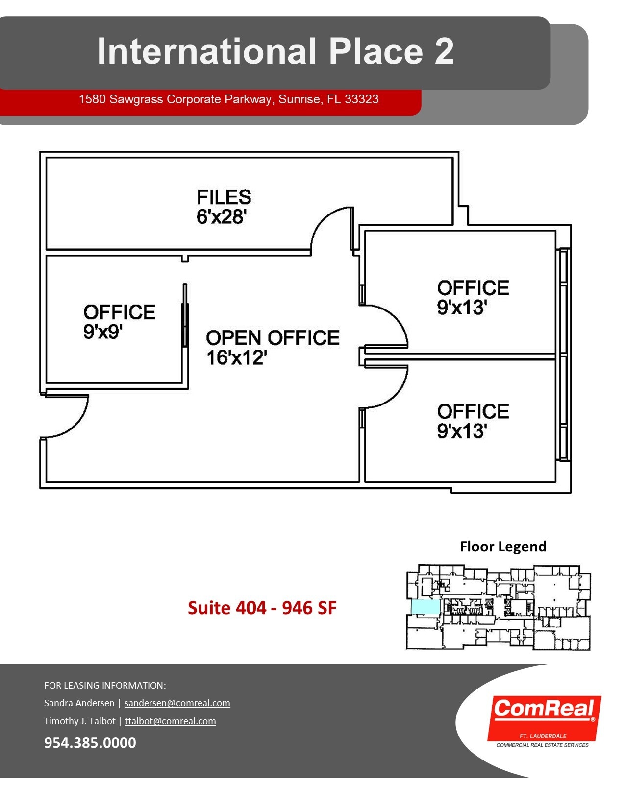 1580 Sawgrass Corporate Pky, Sunrise, FL for lease Floor Plan- Image 1 of 1
