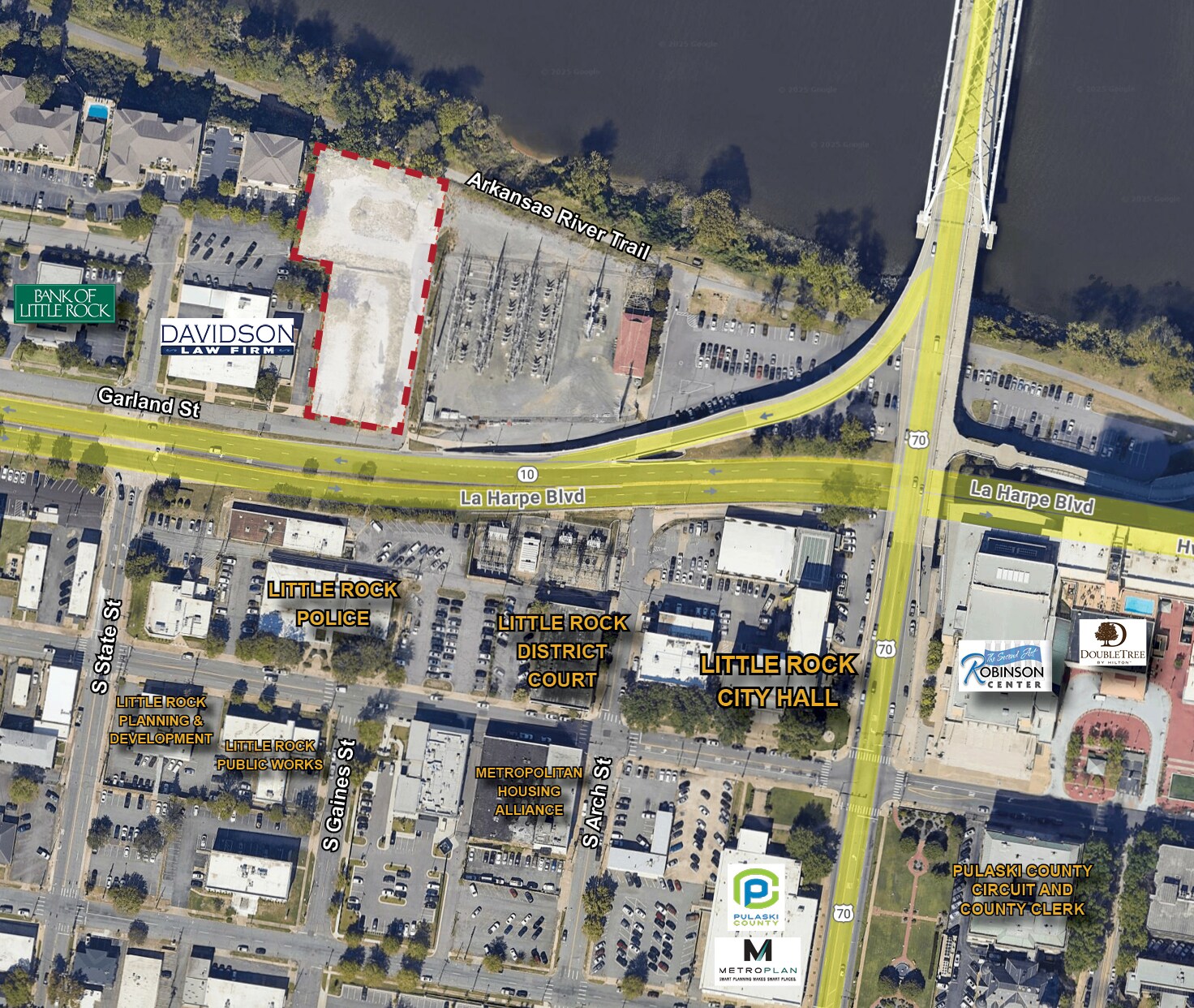 Gaines St, Little Rock, AR for lease Aerial- Image 1 of 4