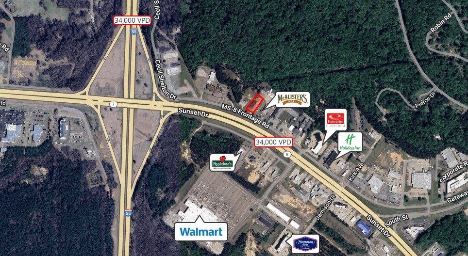 1660 Sunset Dr, Grenada, MS à vendre - Aérien - Image 2 de 4