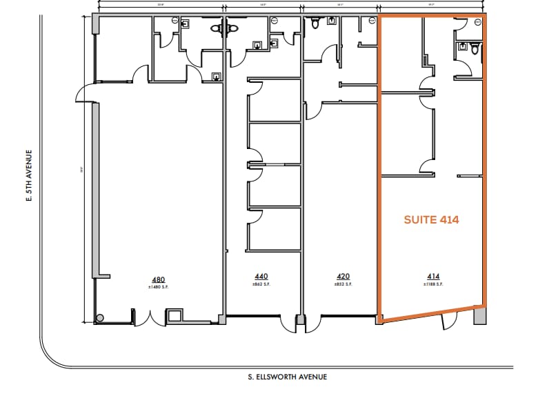 414-480 S Ellsworth Ave, San Mateo, CA à louer Plan d’étage- Image 1 de 1