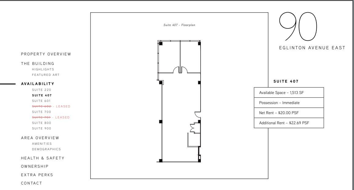 90 Eglinton Ave E, Toronto, ON for lease Floor Plan- Image 1 of 1