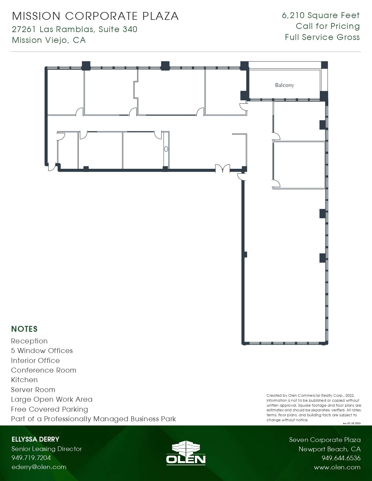 27261 Las Ramblas, Mission Viejo, CA for lease Floor Plan- Image 1 of 1