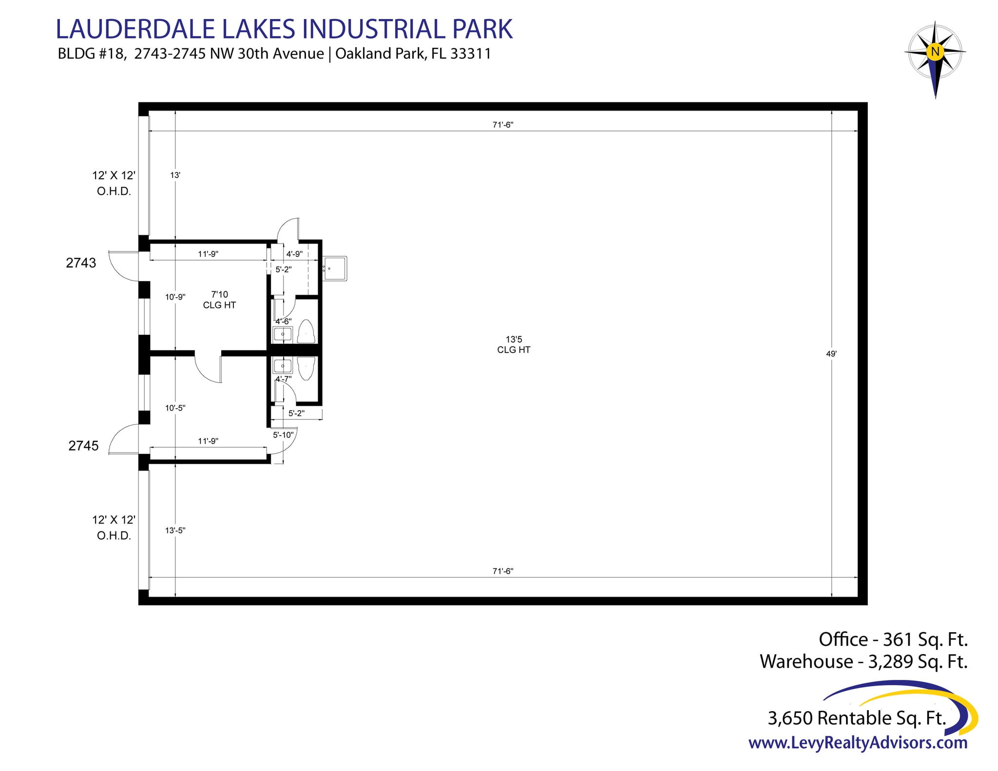 2696 NW 31st Ave, Lauderdale Lakes, FL for lease Floor Plan- Image 1 of 1
