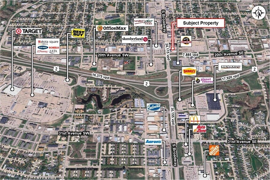 104 20th Ave, Minot, ND for sale - Aerial - Image 2 of 9