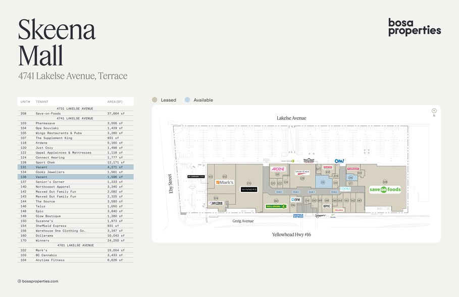 4741 Lakelse Ave, Terrace, BC for lease - Site Plan - Image 2 of 2