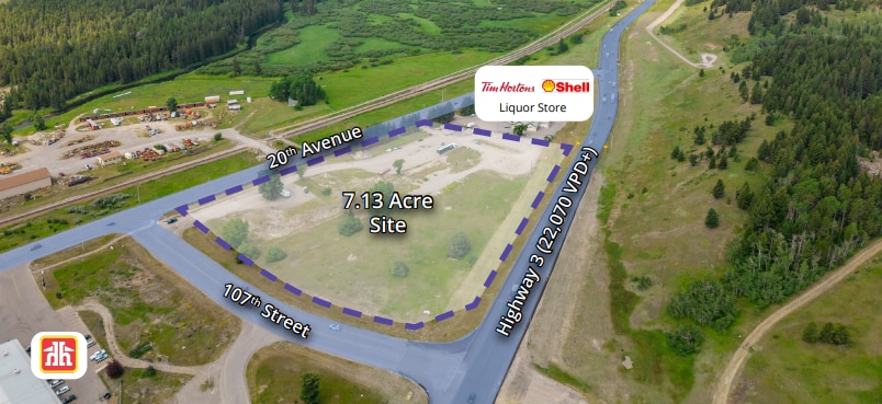 10509 20 Av, Blairmore, AB for lease - Aerial - Image 2 of 3